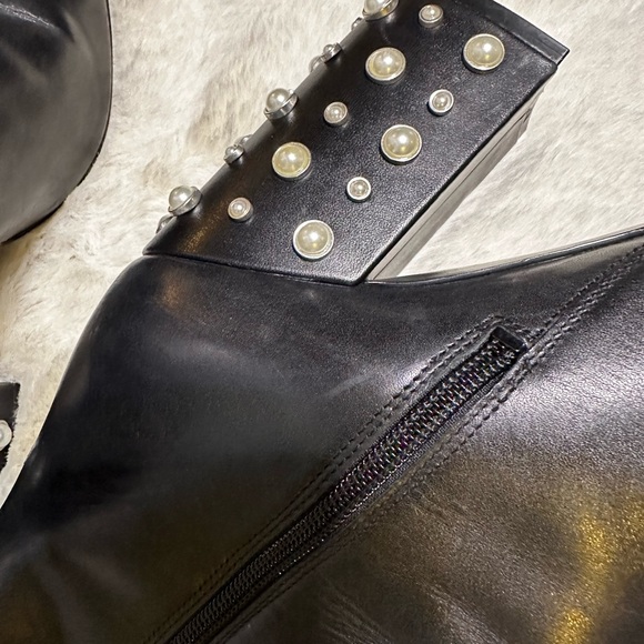 Ivanka Trump pearl studded leather bootie - Picture 3 of 11
